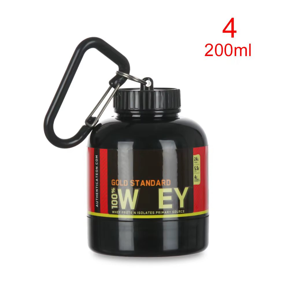 Portable Protein Powder Bottles with Keychain Mini Health Funnel Medicine Bottle Advertising Health Funnel Medicine Holder