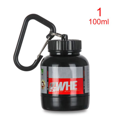 Portable Protein Powder Bottles with Keychain Mini Health Funnel Medicine Bottle Advertising Health Funnel Medicine Holder